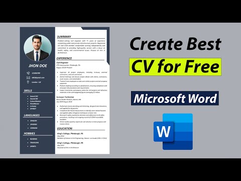 Create Best CV for Free in MS Word | Best CV Format 2022