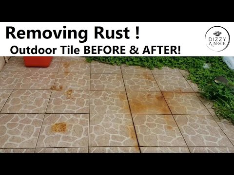 HOW TO CLEAN & REMOVE RUST | Bar Keepers Friend Review | Before & After Outdoor Patio Tiles