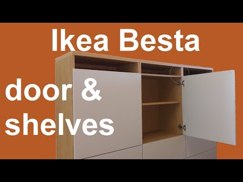 Ikea Besta shelves and door assembly and adjustment