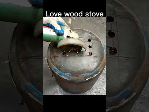 Make your own wood stove from an old gas cylinder#shorts