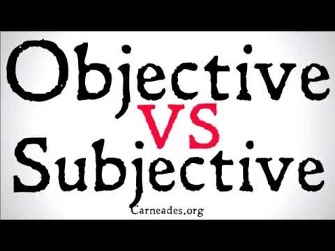 Objective vs Subjective (Philosophical Distinction)