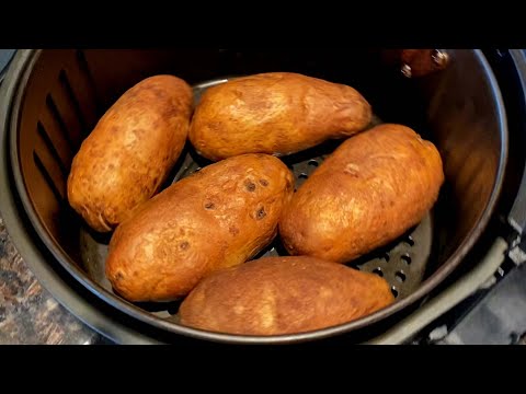 Air Fryer Baked Potatoes Recipe - How To Bake Whole Potatoes In The Air Fryer - AMAZING CRISPY SKIN!