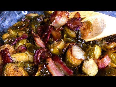 🥓THE BEST ROASTED BRUSSELS SPROUTS w/ HONEY & BACON | Cooking w/ Ashley